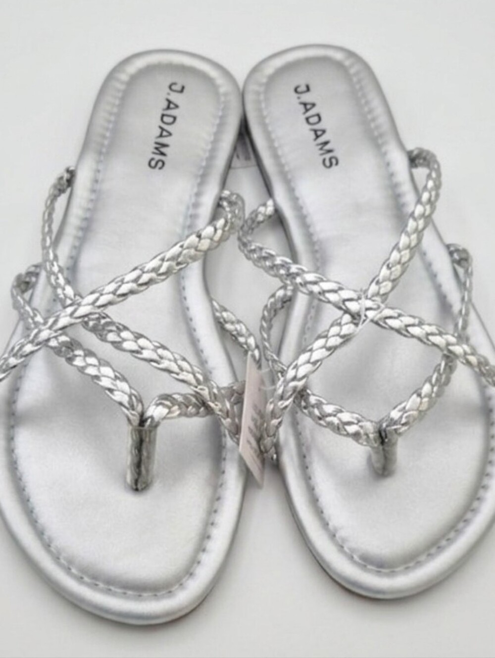 J. Adams Silver Leather Sandals